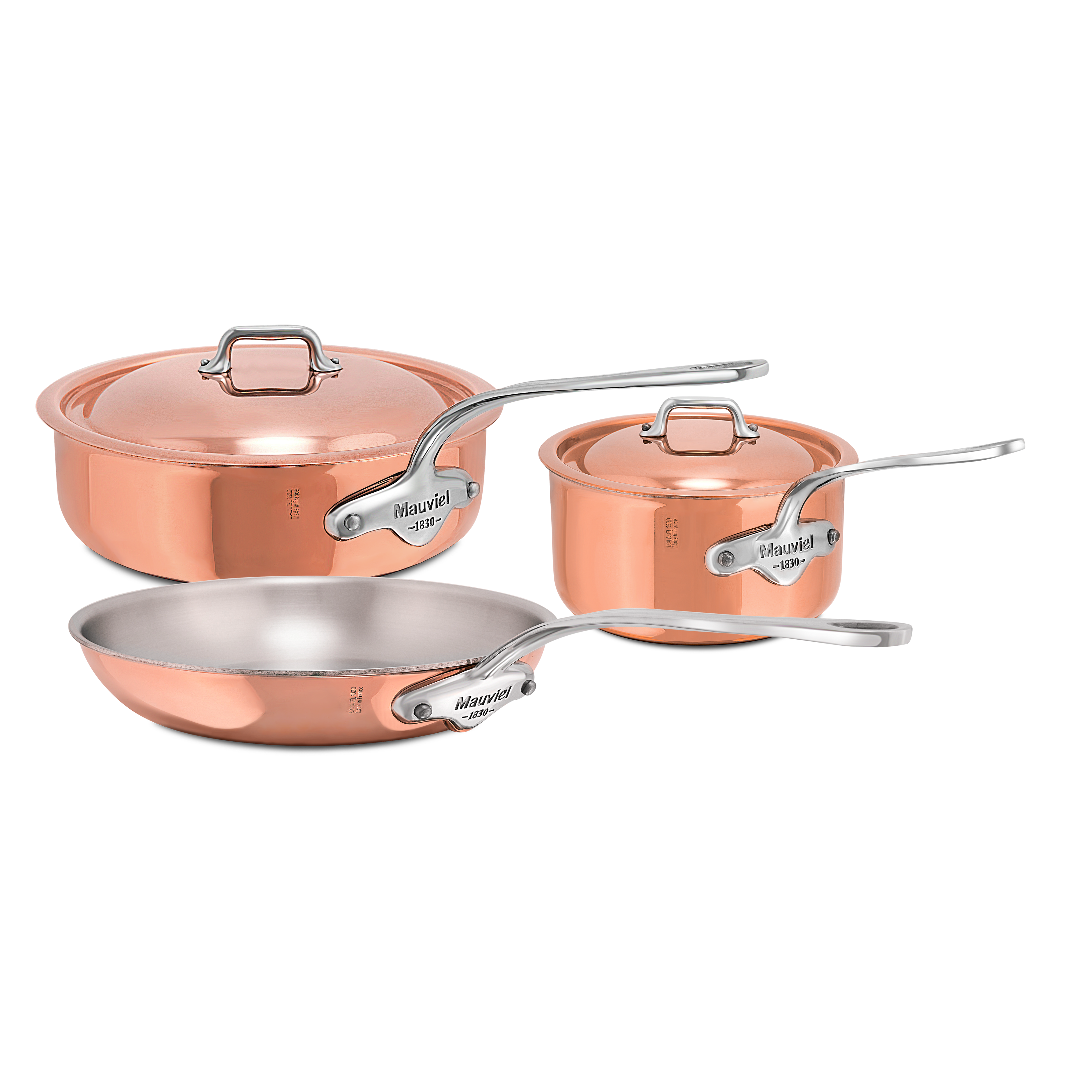 Mauviel M'Heritage M'6 S 5-Piece Induction Copper Cookware Set With Cast Stainless Steel Handles - Mauviel1830