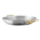 Mauviel M'COOK B 5-Ply Round Gratin Pan With Brass Handles And Glass Lid, 11-In - Mauviel1830