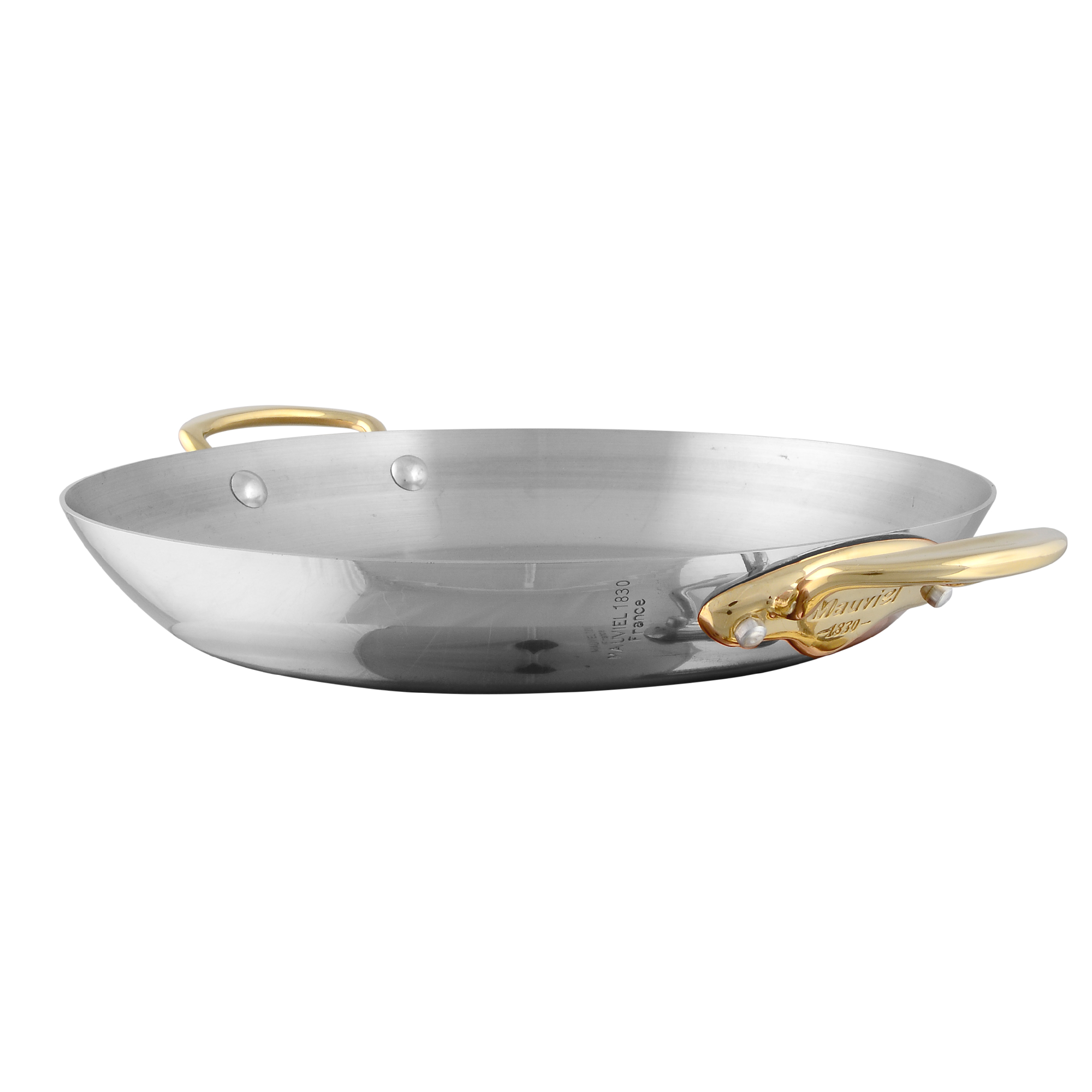 Mauviel M'COOK B 5-Ply Round Gratin Pan With Curved Lid, Brass Handles, 11-In - Mauviel1830