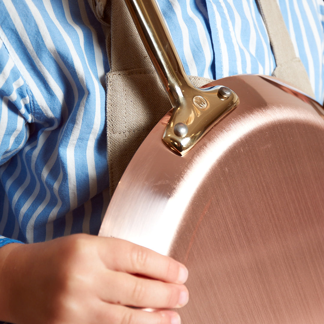 Mauviel M'Heritage M'150 B Copper Crepe Pan With Brass Handle, 11.8-In - Mauviel1830