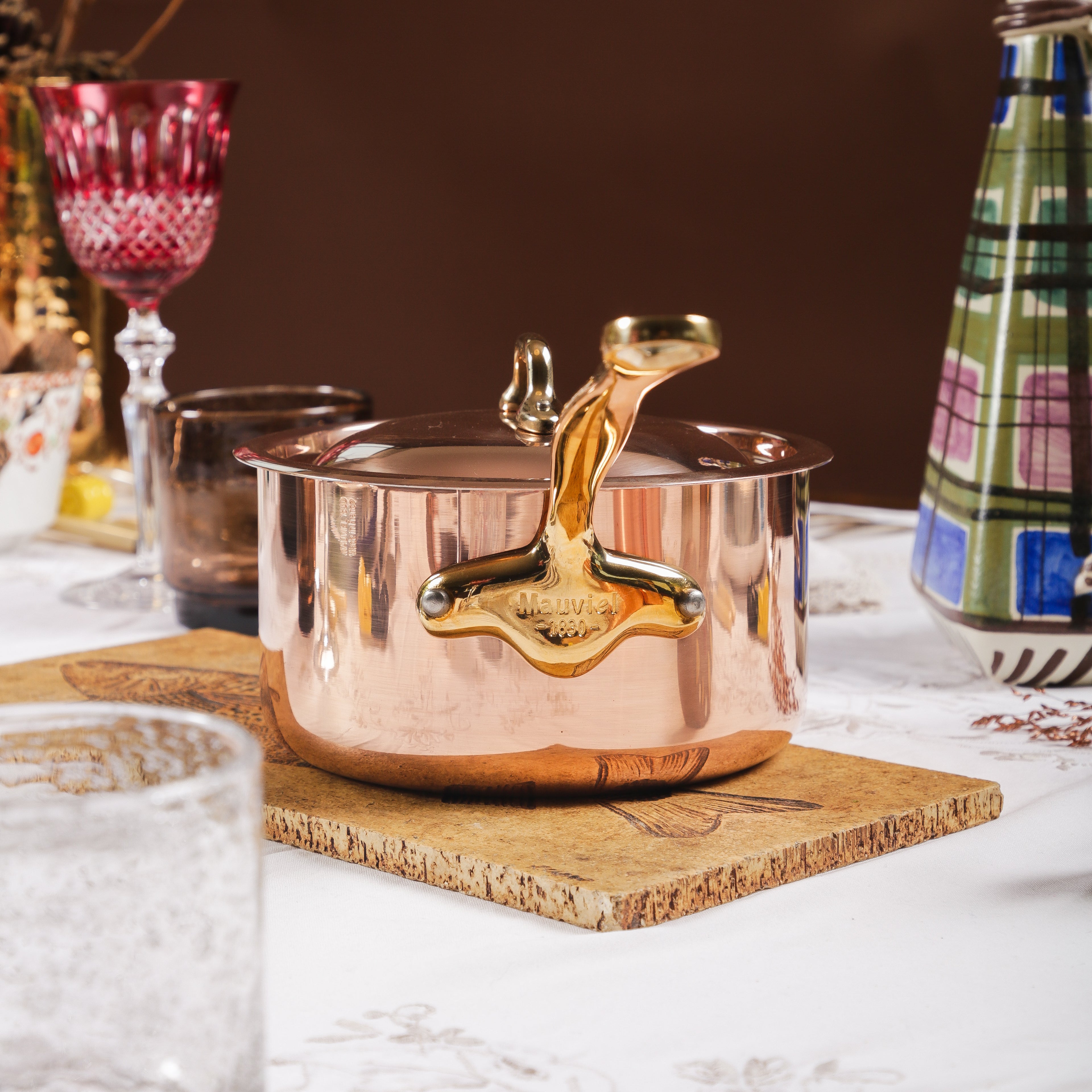 Mauviel M'Heritage M'150 B Copper Sauce Pan And Brass Handle, 3.5-Qt - Mauviel1830