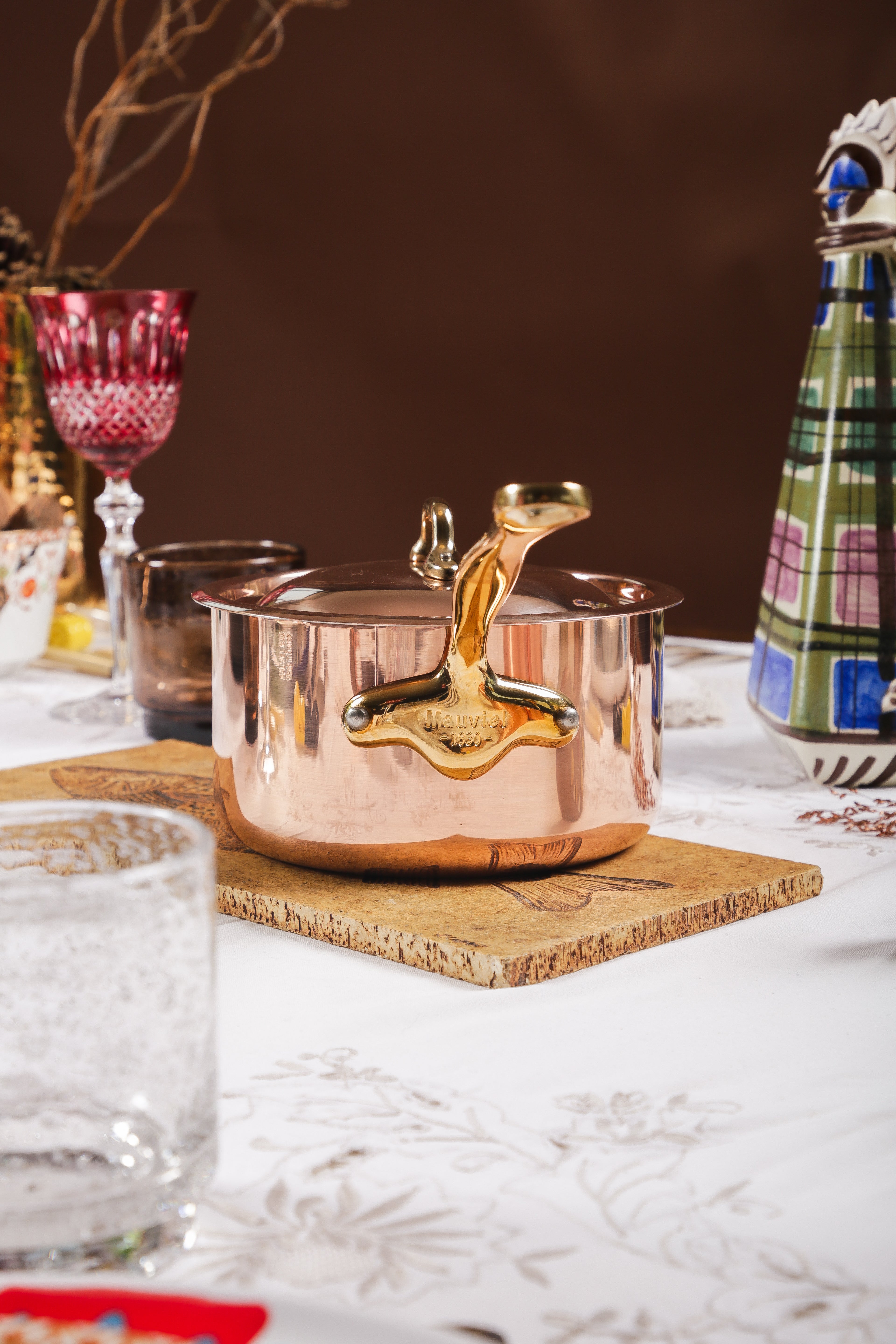 Mauviel M'Heritage M'150 B Copper Sauce Pan And Brass Handle, 3.5-Qt - Mauviel1830