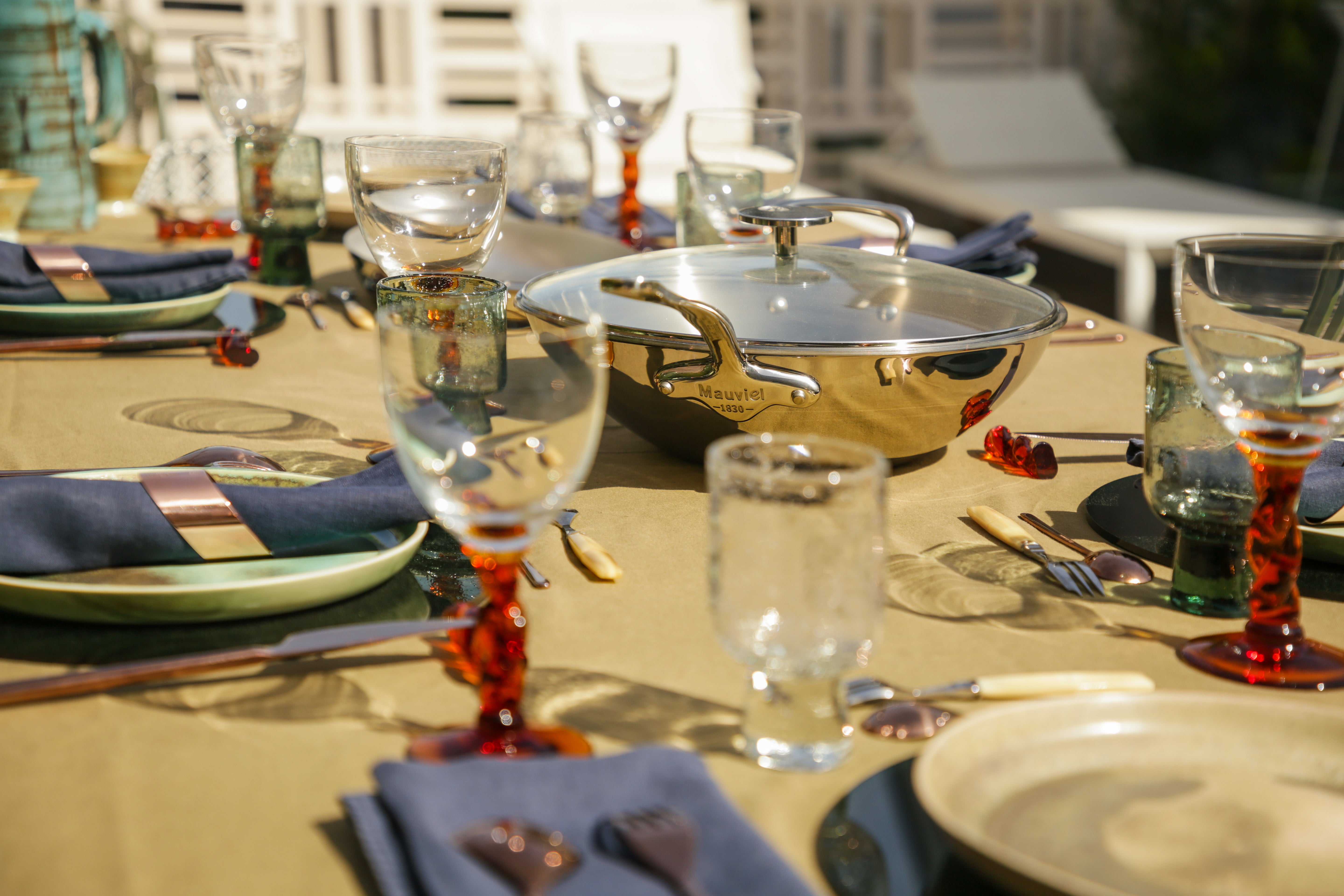 Mauviel M'COOK 5-Ply Wok With Rack, Cast Stainless Steel Long Handle, 5-Qt - Mauviel1830