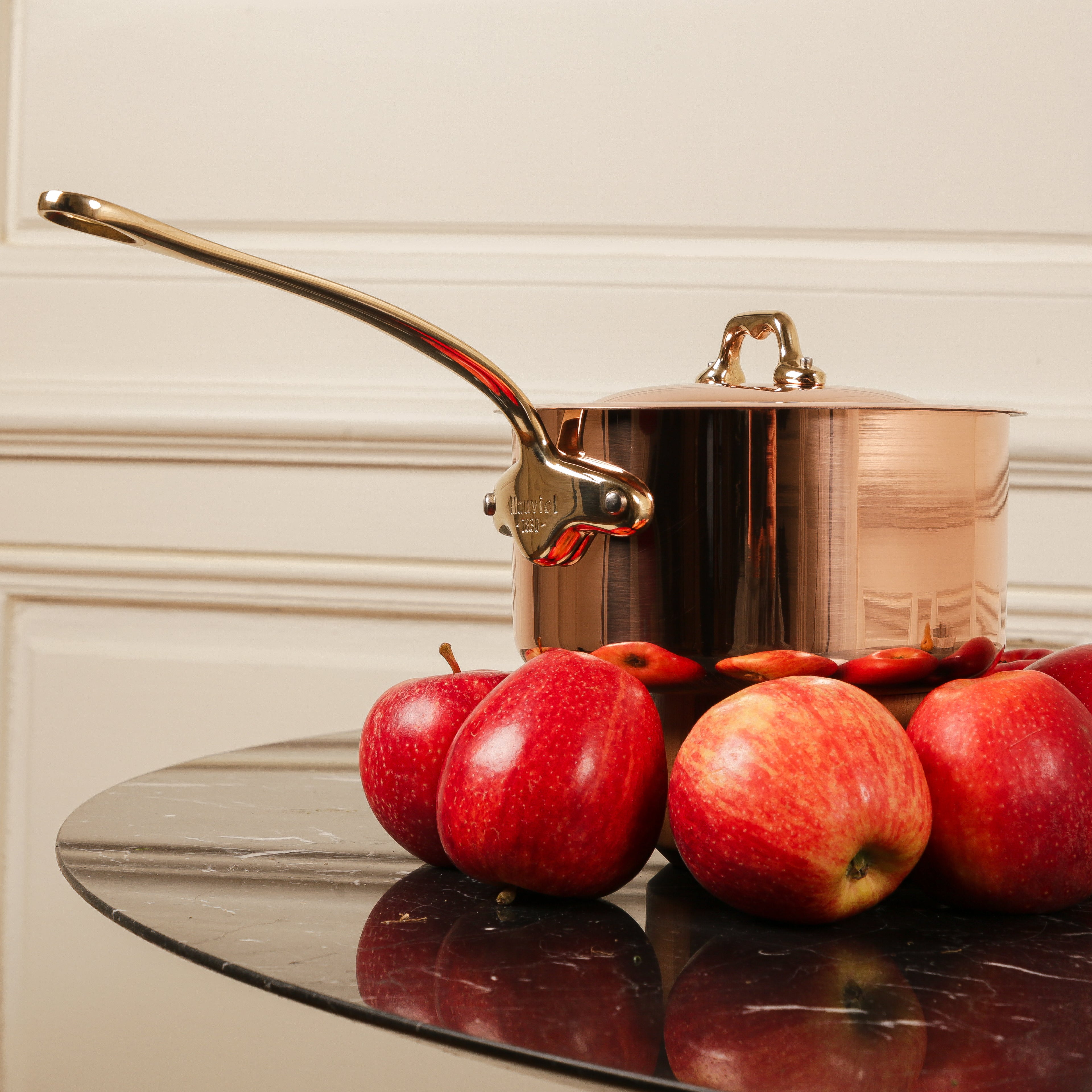 Mauviel M'Heritage M'150 B Copper Sauce Pan And Brass Handle, 3.5-Qt - Mauviel1830