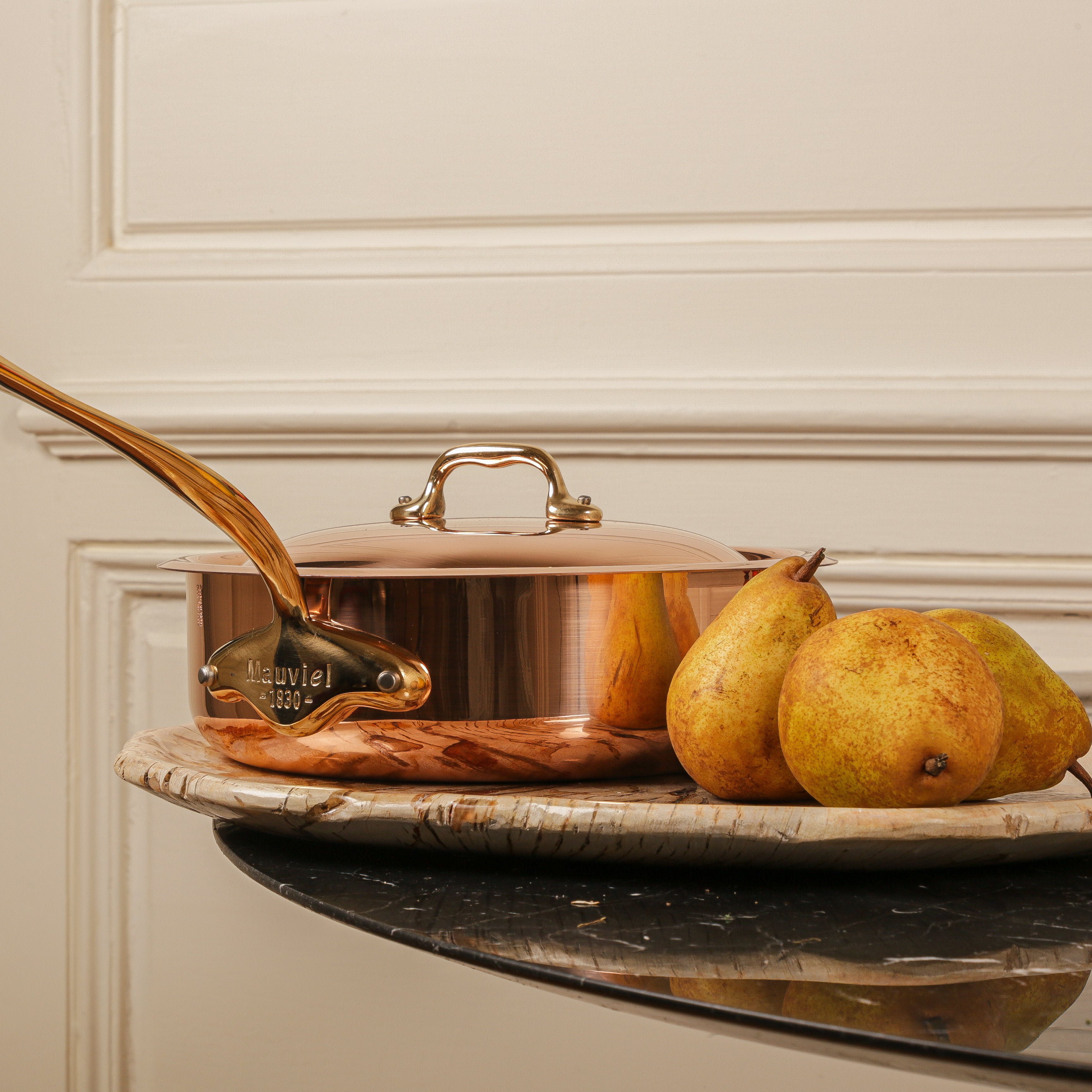 Mauviel M'Heritage M'150 B Copper Saute Pan With Brass Handle, 1.9-Qt - Mauviel1830