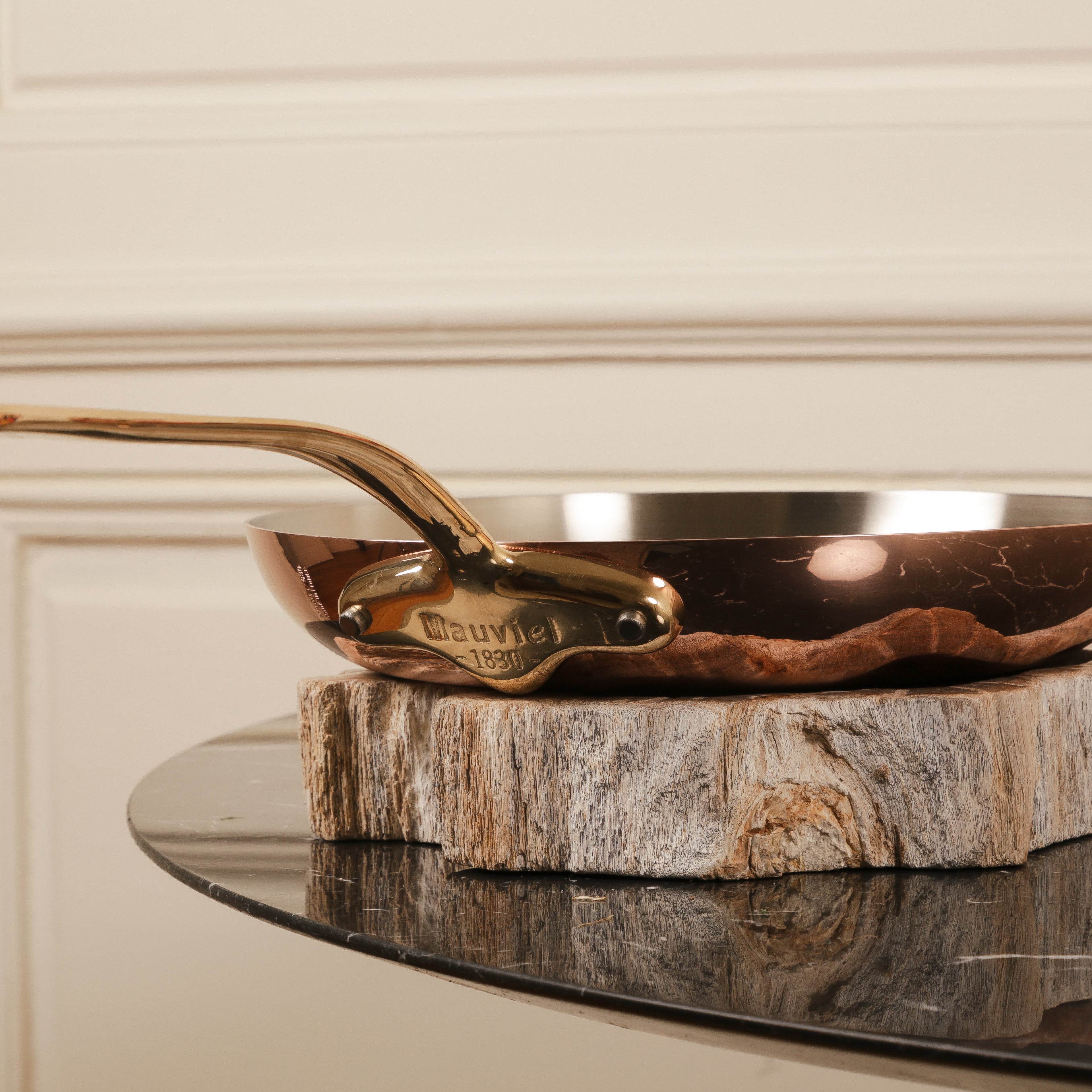 Mauviel M'Heritage M'150 B Copper Frying Pan With Brass Handle, 11.8-In - Mauviel1830