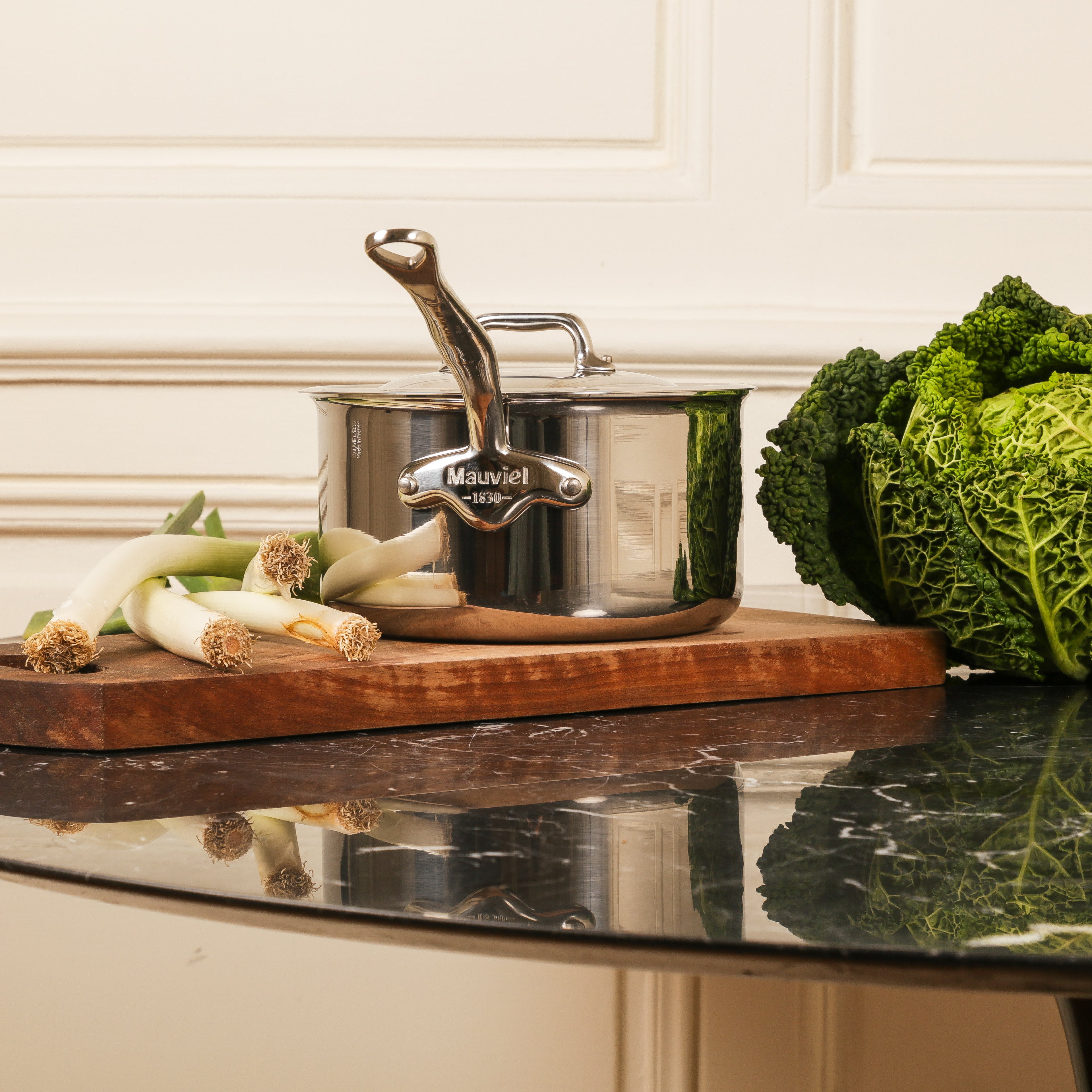 Mauviel M'COOK 5-Ply Sauce Pan With Lid, Cast Stainless Steel Handle, 6.9-Qt - Mauviel1830