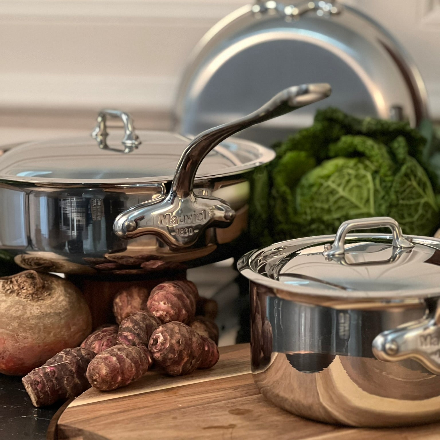 Mauviel M'COOK 5-Ply Sauté Pan With Lid, Cast Stainless Steel Handle, 0.7-Qt - Mauviel1830