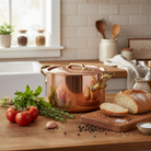 Mauviel M'Heritage M'200 B Copper Stewpan With Lid, Brass Handles, 6.1-Qt - Mauviel1830
