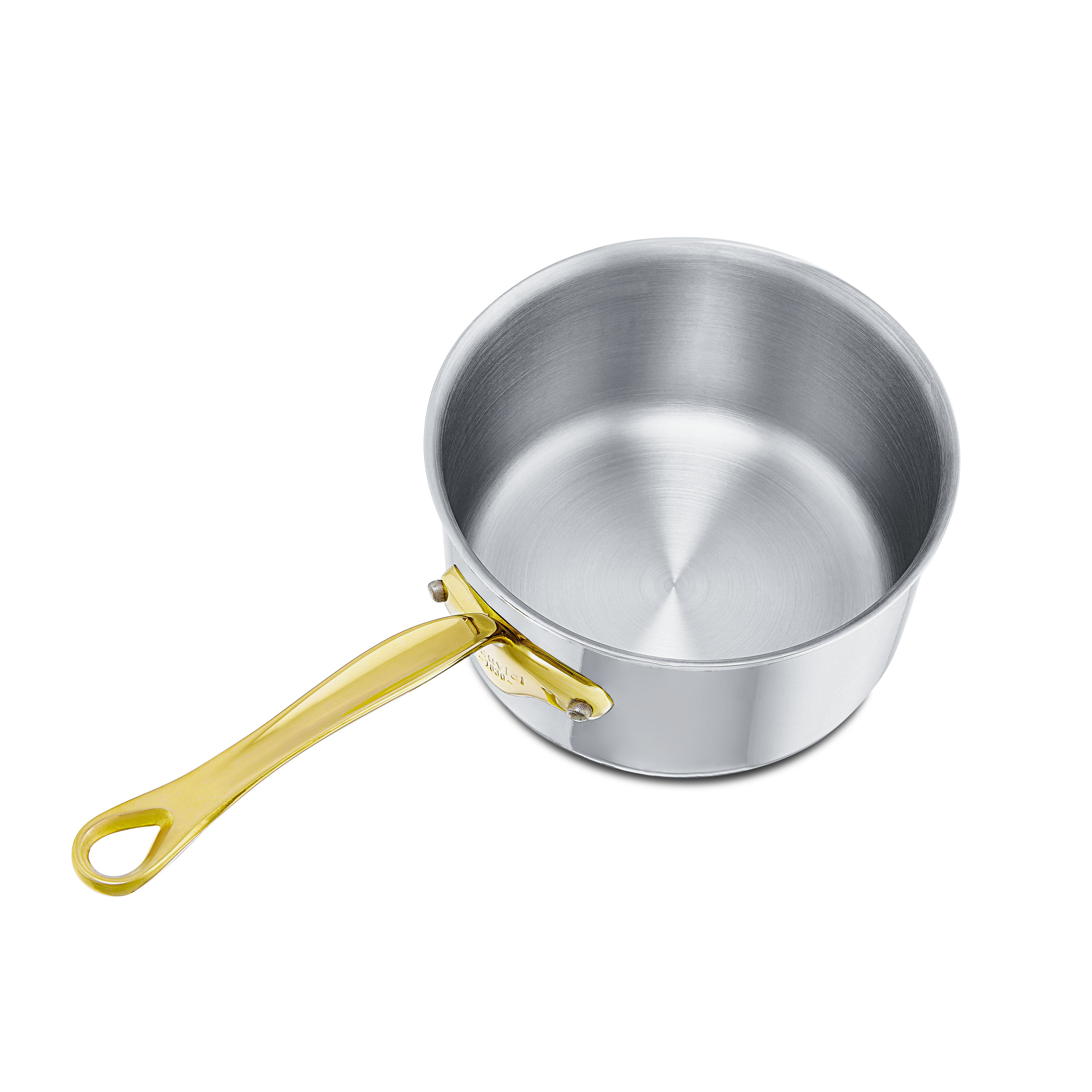 Mauviel M'COOK B Sauce Pan With Brass Handles, 0.8-Qt - Mauviel1830