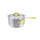 Mauviel M'COOK B Sauce Pan With Lid, Brass Handles, 0.8-Qt - Mauviel1830