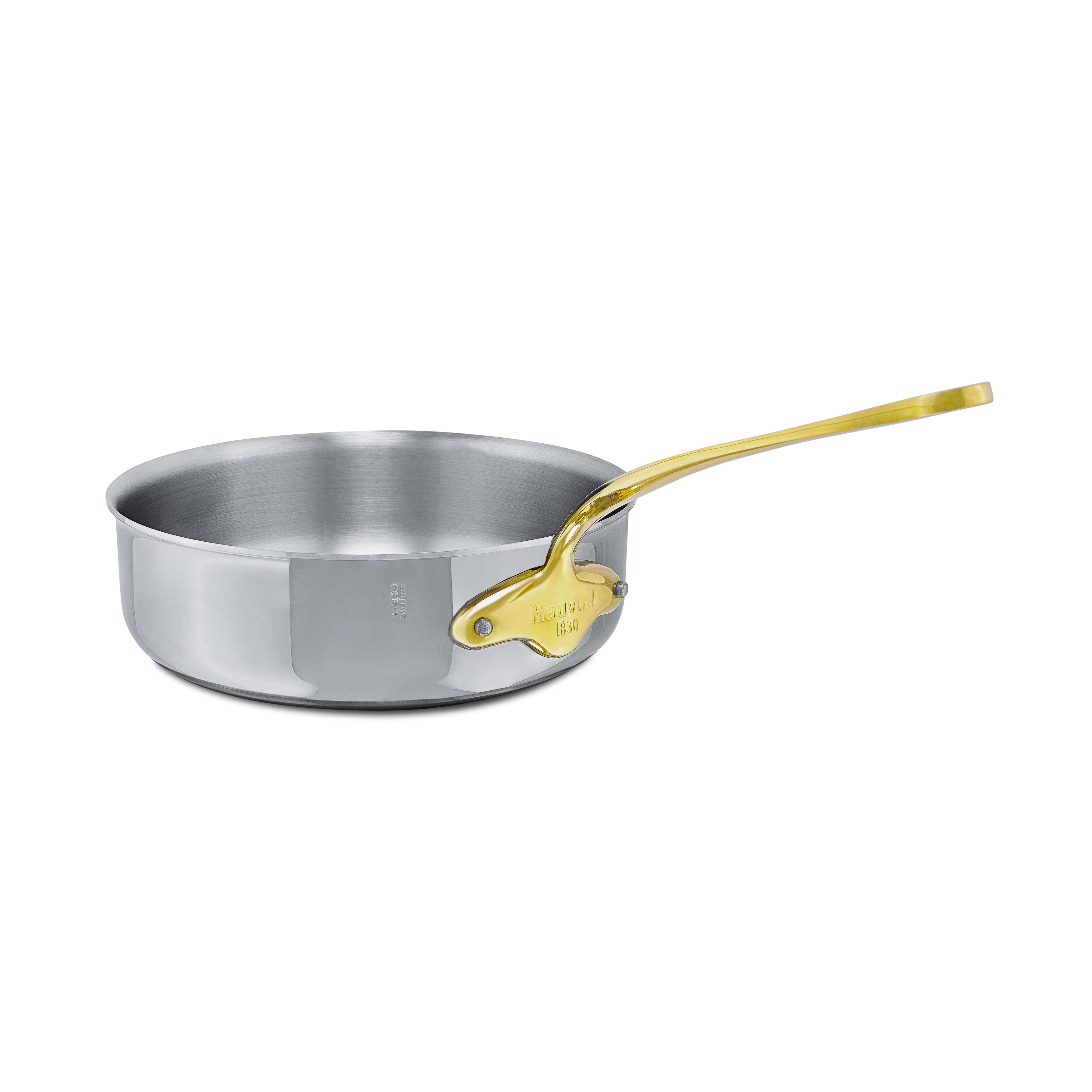 Mauviel M'COOK B 5-Ply Saute Pan With Brass Handle, 6.2-Qt - Mauviel1830
