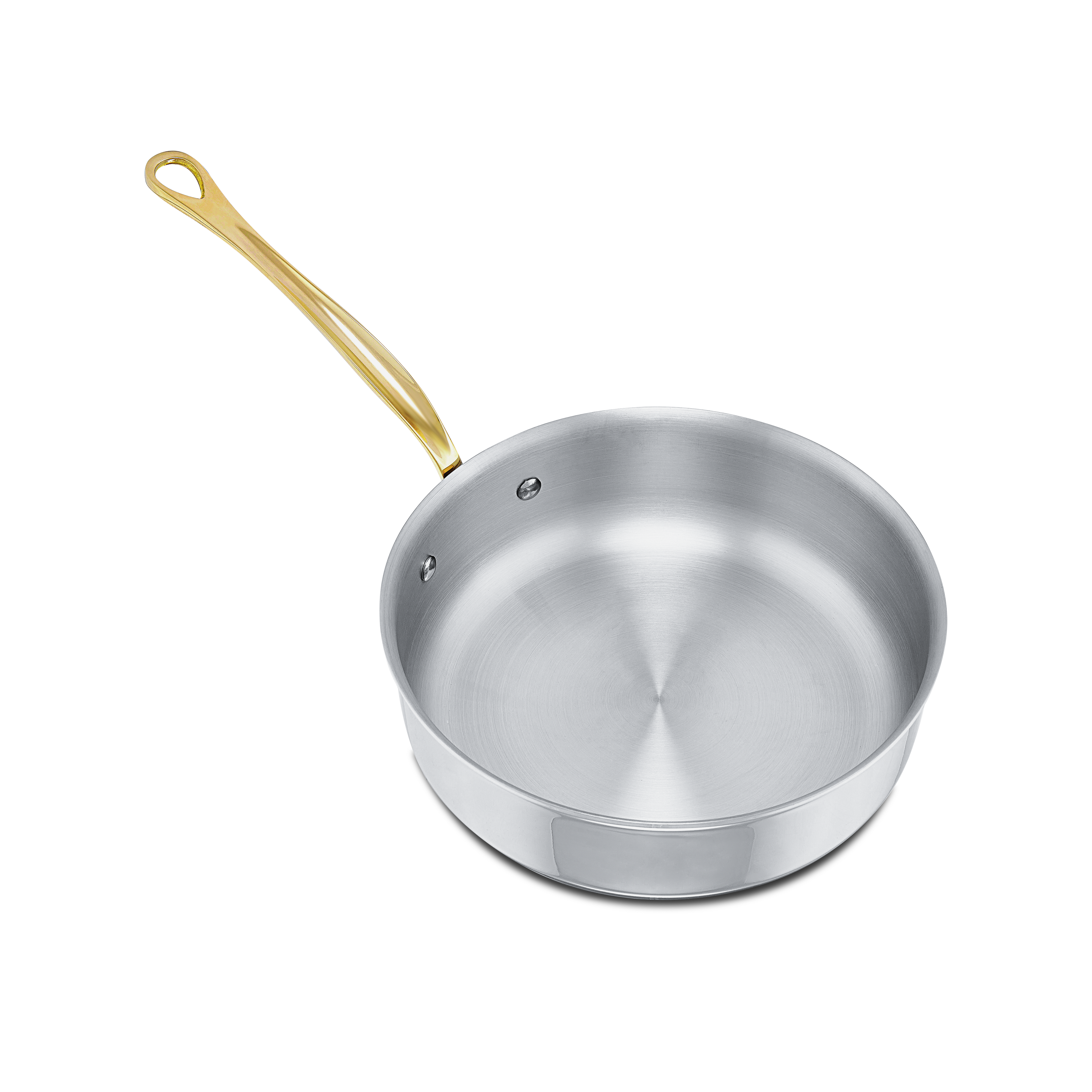 Mauviel M'COOK B 5-Ply Saute Pan With Lid, Brass Handle - Mauviel1830