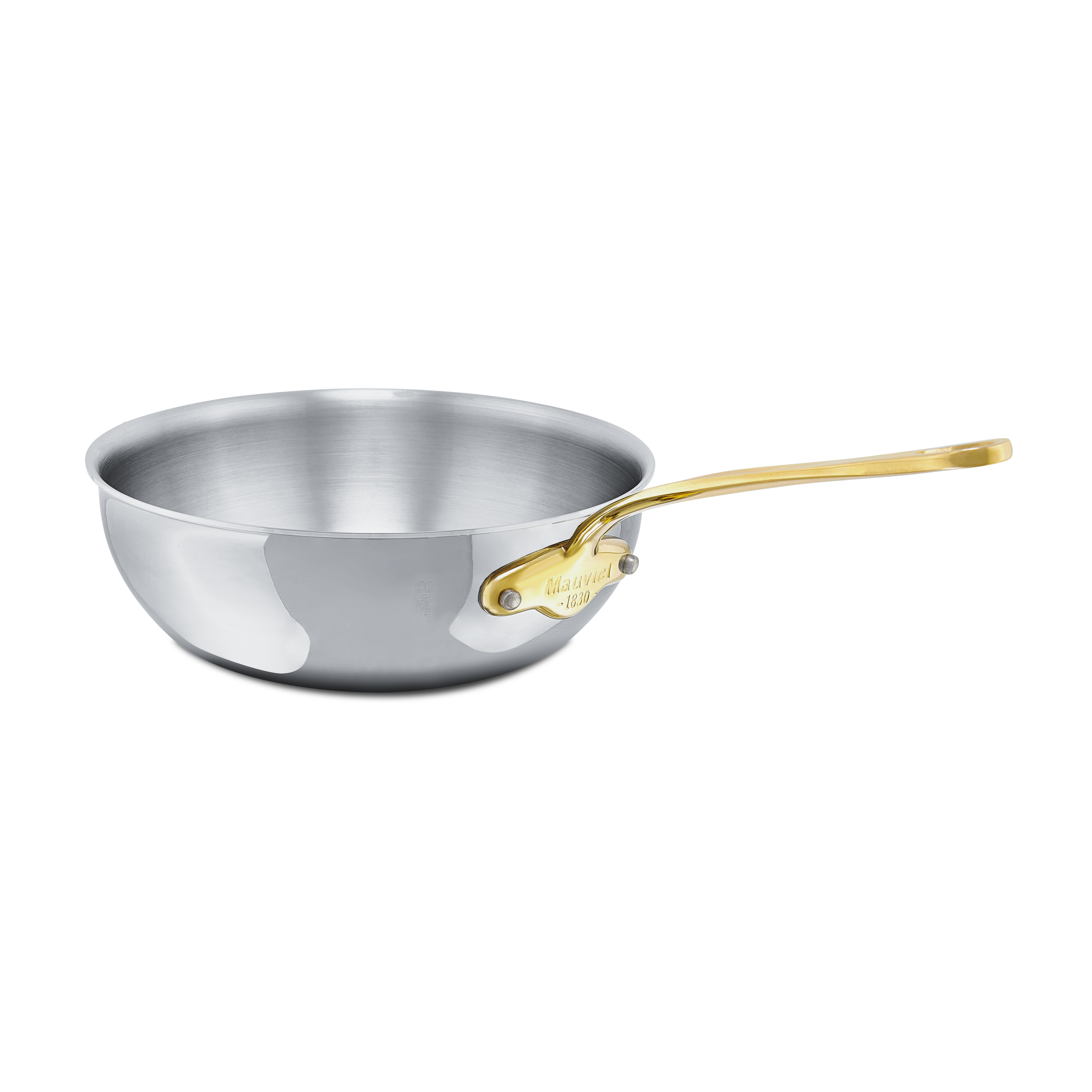 Mauviel M'COOK B 5-Ply Chef Pan With Lid, Brass Handle - Mauviel1830