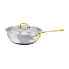 Mauviel M'COOK B 5-Ply Chef Pan With Lid, Brass Handle, 3.4-Qt - Mauviel1830