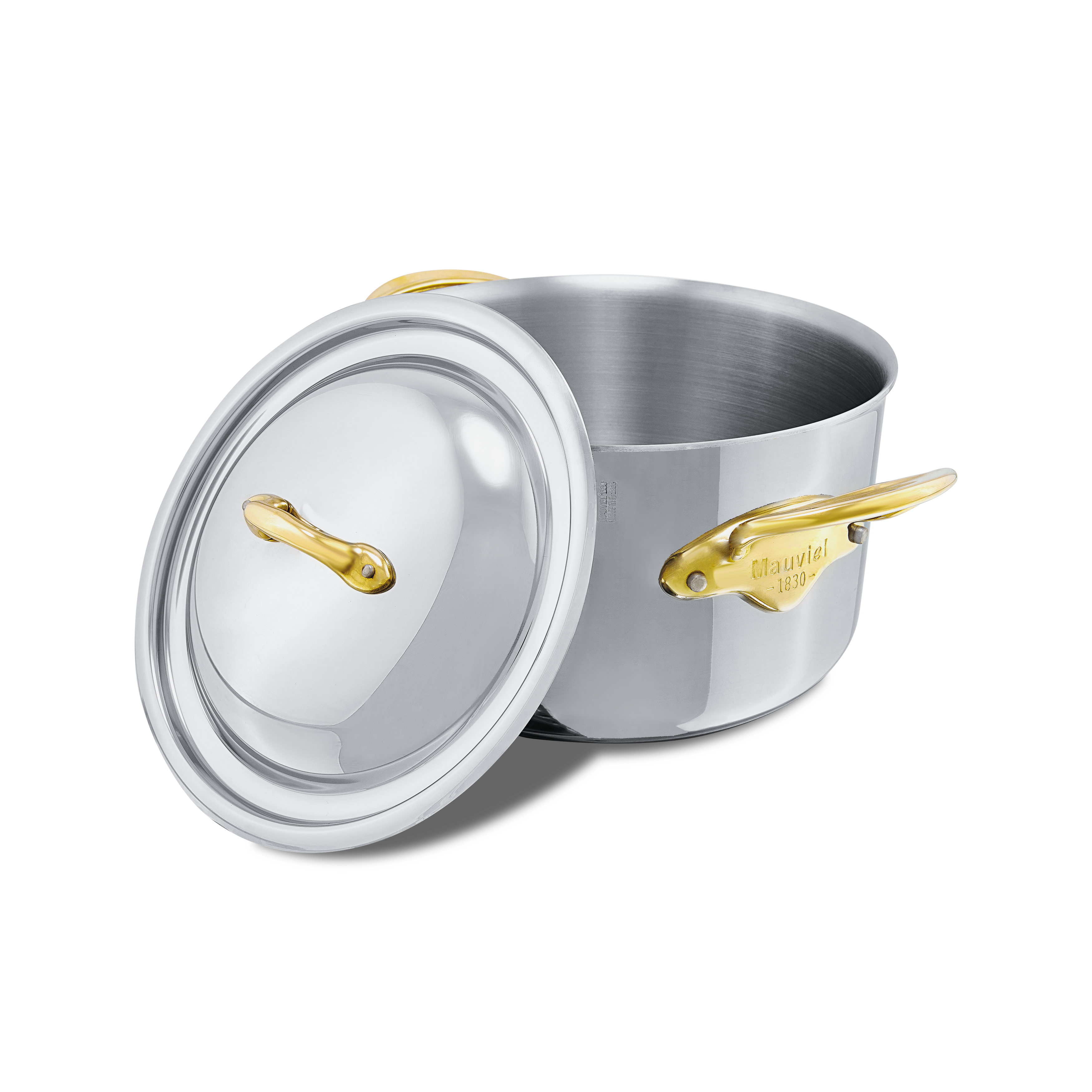 Mauviel M'COOK B 5-Ply Stewpan With Lid, Brass Handles, 9.2-Qt - Mauviel1830