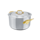 Mauviel M'COOK B 5-Ply Stewpan With Lid, Brass Handles, 9.2-Qt - Mauviel1830