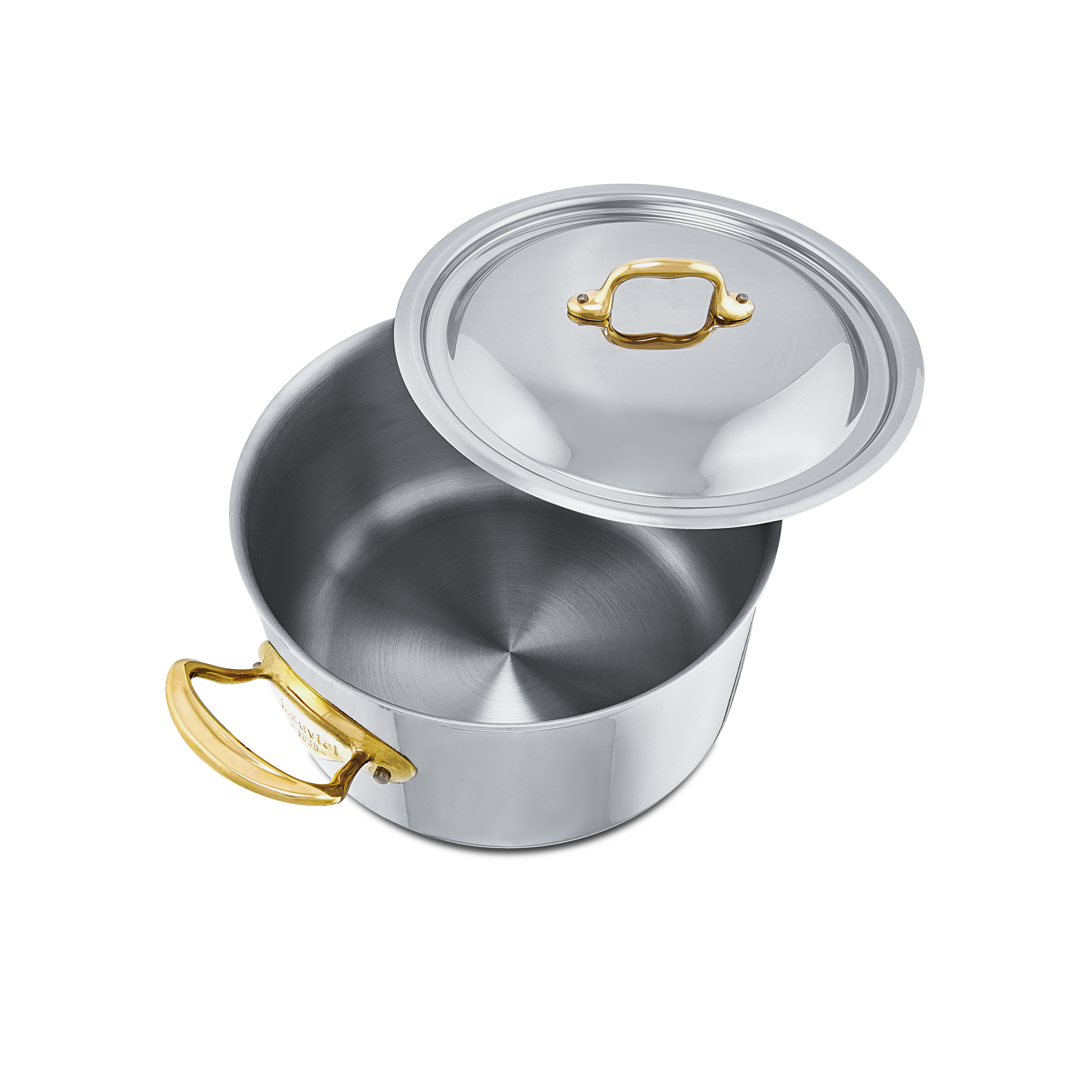 Mauviel M'COOK B 5-Ply Stewpan With Lid, Brass Handles, 9.2-Qt - Mauviel1830