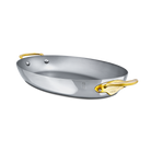 Mauviel M'COOK B 5-Ply Oval Pan With Brass Handles, 13.8-In - Mauviel1830