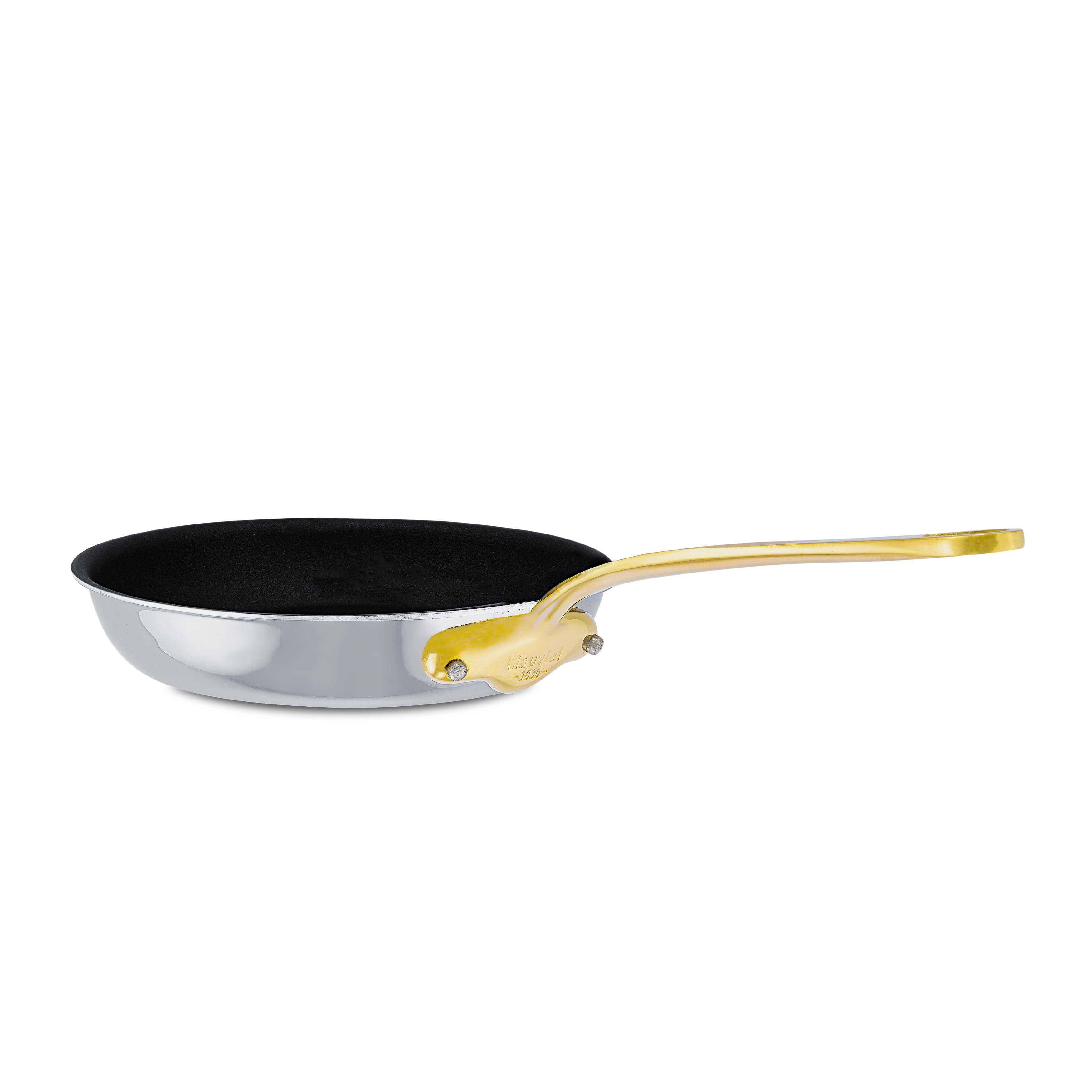 Mauviel M'COOK B 5-Ply Nonstick Round Frying Pan With Brass Handle, 11-In - Mauviel1830
