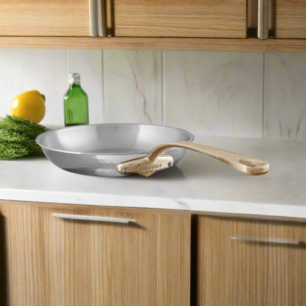 Mauviel M'ELITE B Hammered 5-Ply 3-Piece Cookware Set With Brass Handles - Mauviel1830