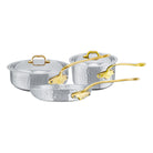 Mauviel M'ELITE B Hammered 5-Ply 5-Piece Cookware Set With Brass Handles - Mauviel1830