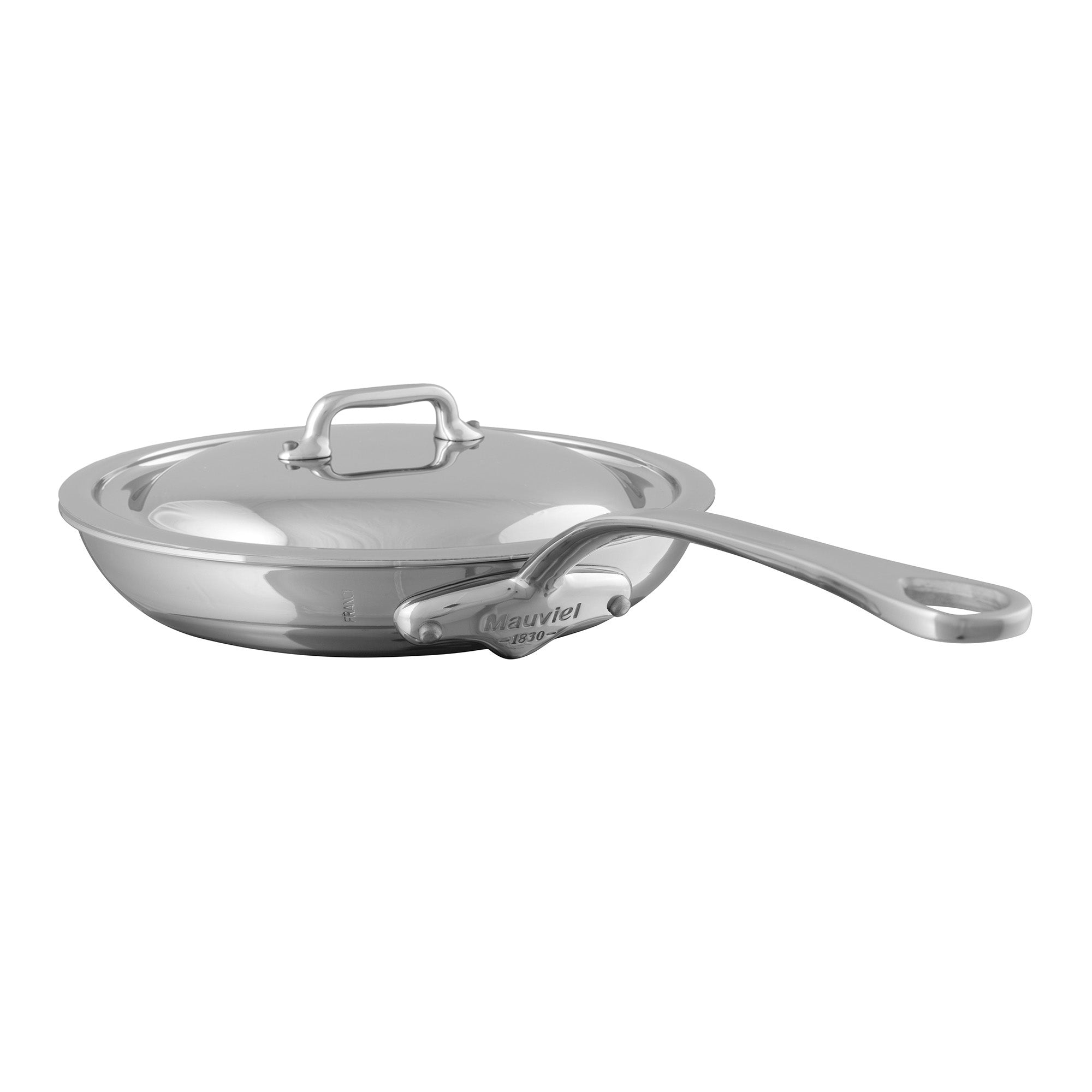 Mauviel M'URBAN 4 Tri-Ply Frying Pan With Curved Lid, Cast Stainless Steel Handle, 11-in - Mauviel1830