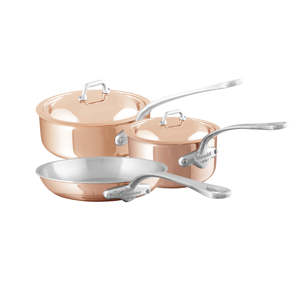 Mauviel M'6 S Induction Copper 5-Piece Cookware Set With Cast Stainless Steel Handles - Mauviel1830