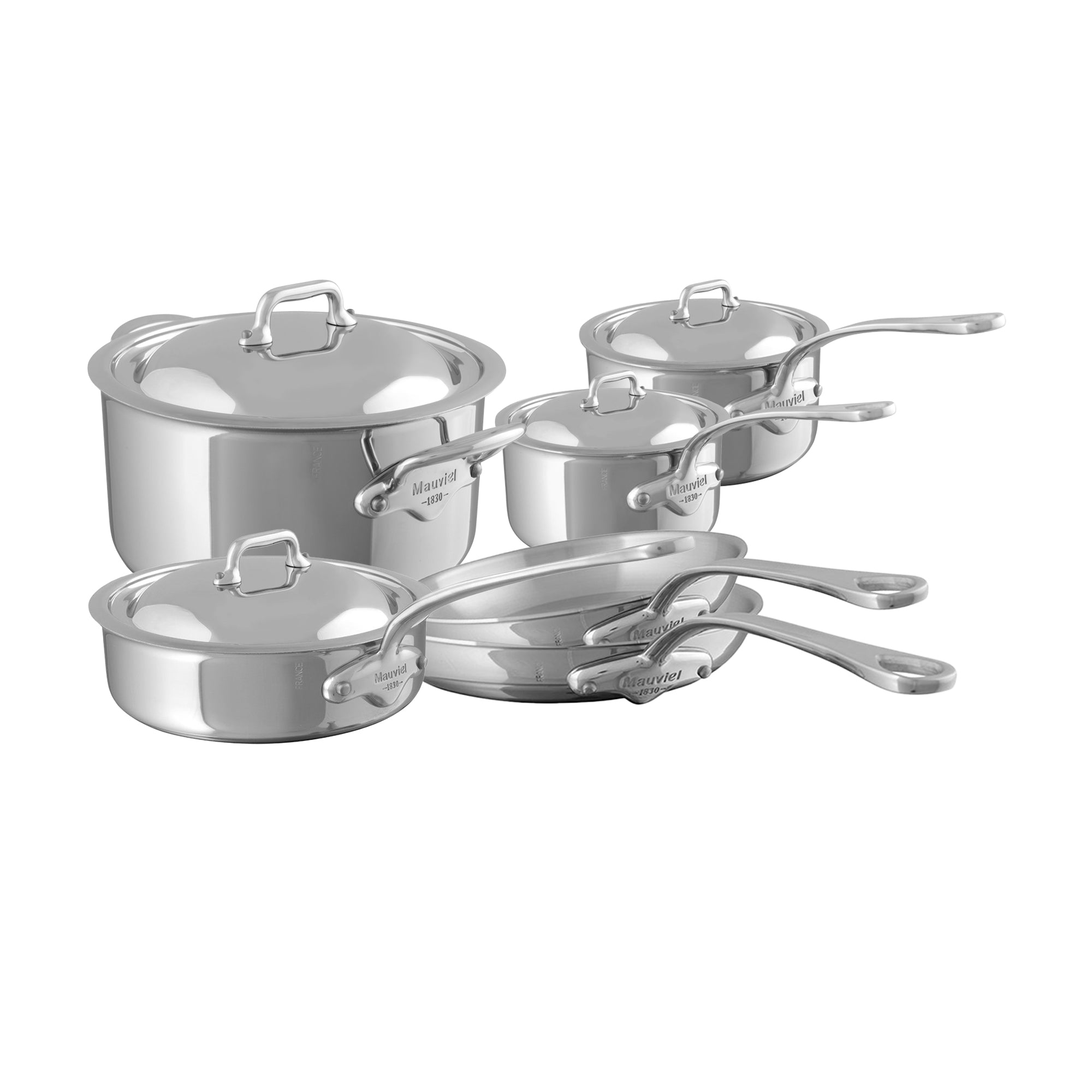 Mauviel M'COOK 5-Ply 10-Piece Cookware Set With Cast Stainless Steel Handles - Mauviel1830