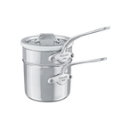 Mauviel Stainless Steel Bain Marie/Double Boiler With Lid, Cast Stainless Steel Handle, 0.9-Qt - Mauviel1830