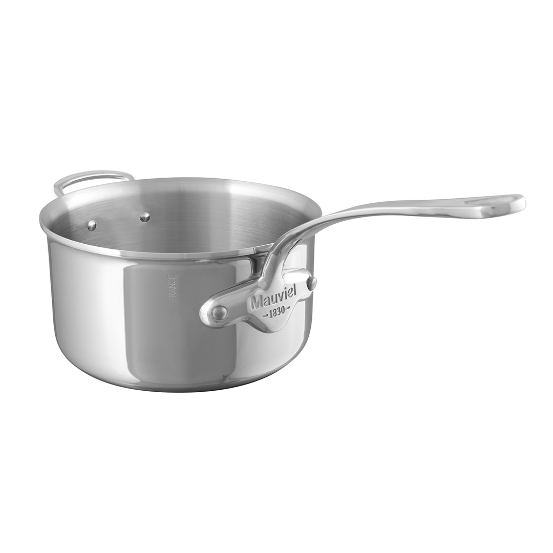 Mauviel M'COOK 5-Ply Sauce Pan With Helper Handle, Cast Stainless Steel Handle - Mauviel1830