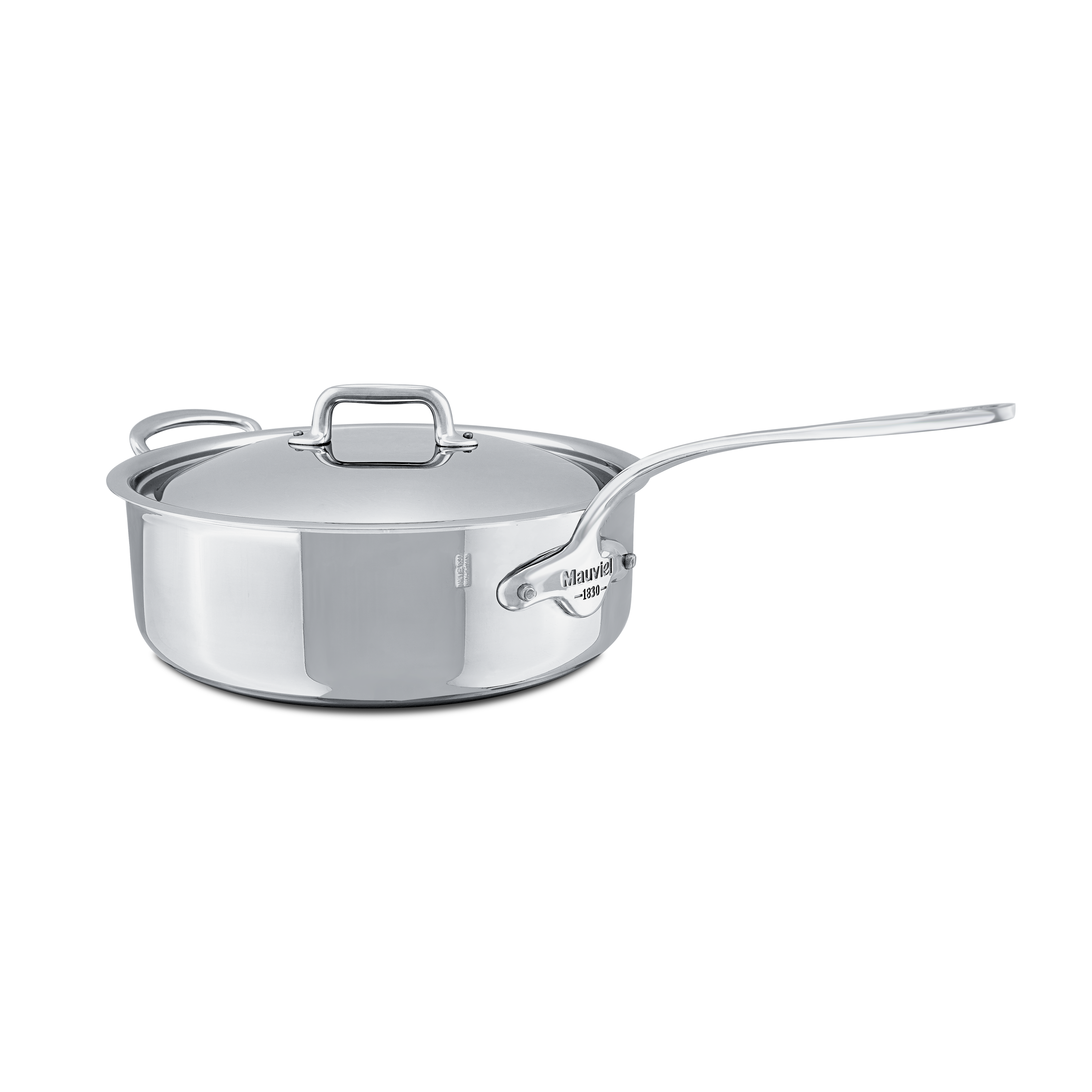 Mauviel M'COOK 5-Ply Saute Pan With Lid With Helper Handle, Cast Stainless Steel Handle, 6.2-Qt - Mauviel1830