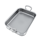 Mauviel Stainless Steel Roasting Pan With Cast Stainless Steel Handle, 9.8 x 8.6-in - Mauviel1830