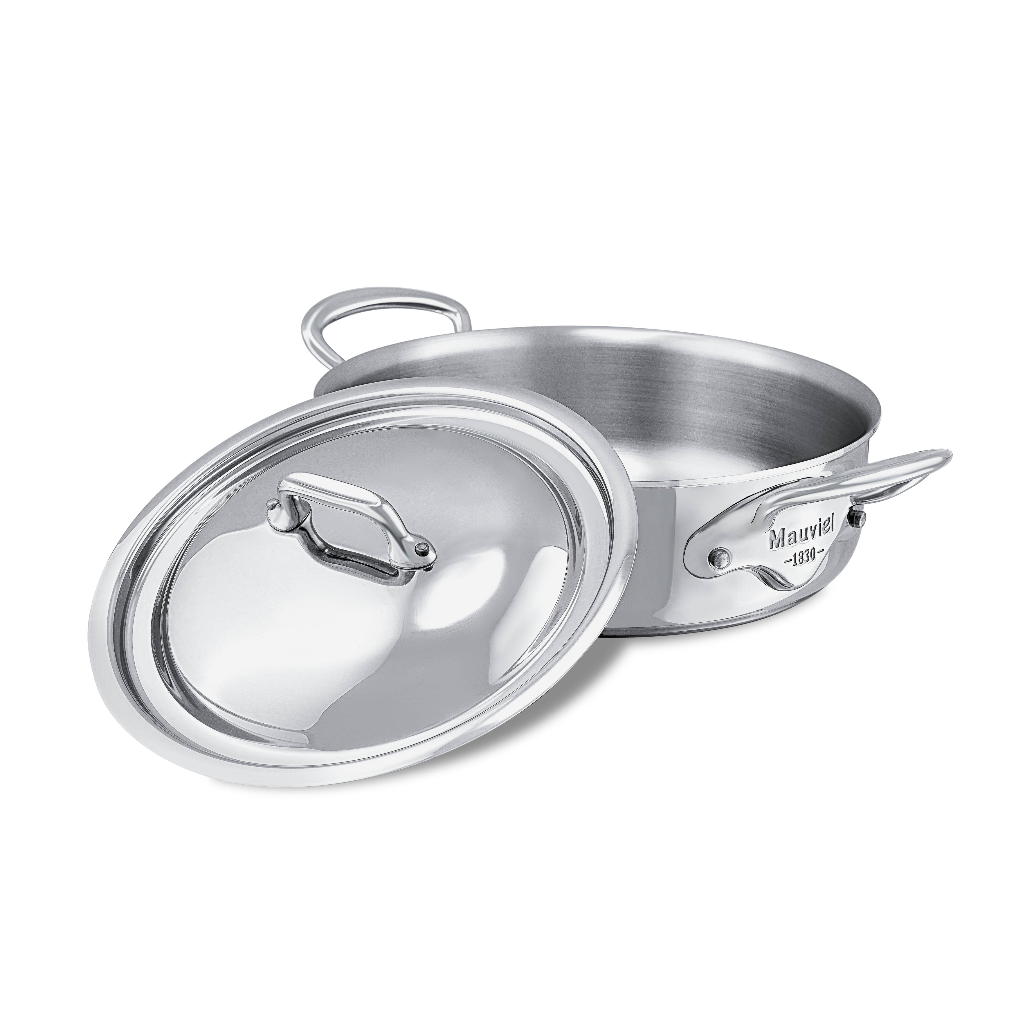 Mauviel M'COOK 5-Ply Rondeau With Lid, Cast Stainless Steel Handle - Mauviel1830