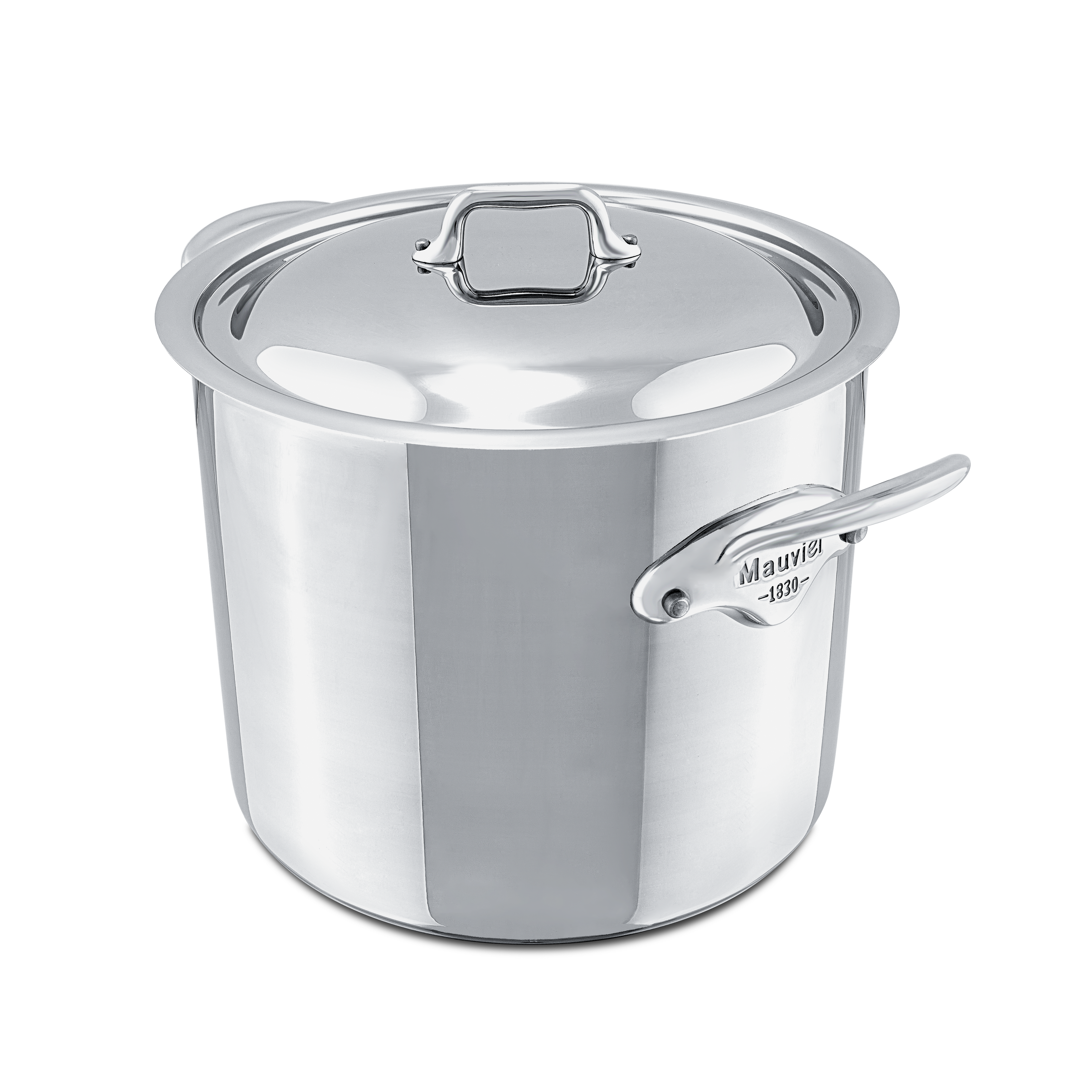 Mauviel M'COOK 5-Ply Stockpot With Lid, Cast Stainless Steel Handles, 9.7-Qt - Mauviel1830