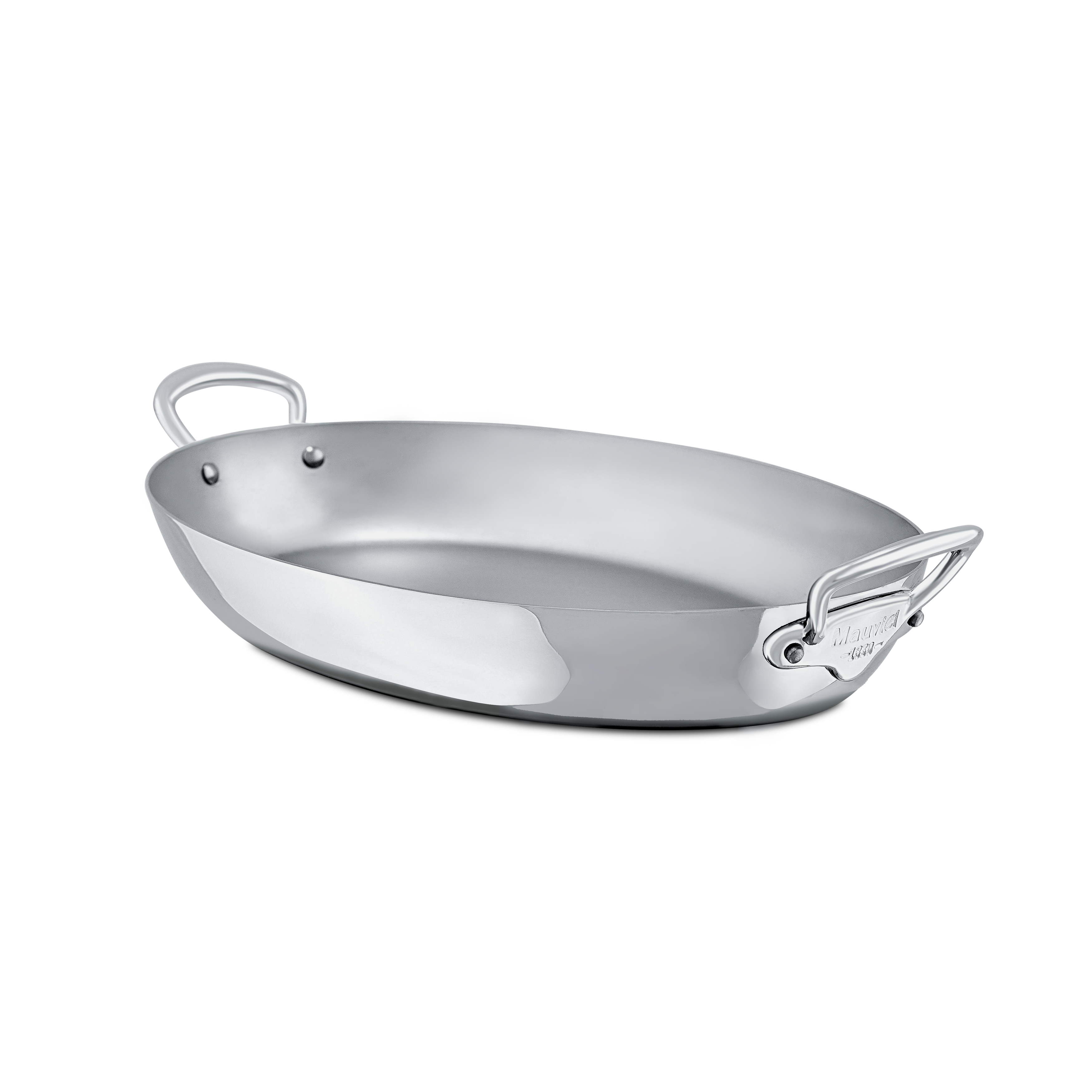 Mauviel M'COOK 5-Ply Oval Pan With Cast Stainless Steel Handles, 9.8-In - Mauviel1830