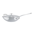 Mauviel M'COOK 5-Ply Wok With Rack, Cast Stainless Steel Long Handle, 5-Qt - Mauviel1830