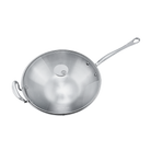 Mauviel M'COOK 5-Ply Wok With Rack, Cast Stainless Steel Long Handle, 5-Qt - Mauviel1830