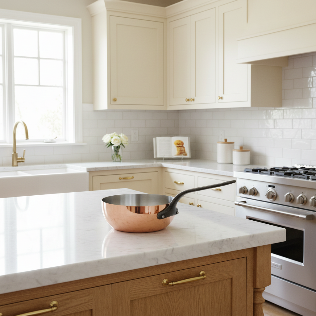 Mauviel M'Heritage M'150 CI Chef Pan With Cast Iron Handle, 2.1-Qt - Mauviel1830