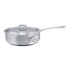 Mauviel M'Elite Hammered 5-Ply Saute Pan With Curved Lid, Cast Stainless Steel Handles, 3.2-Qt - Mauviel1830