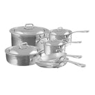 Mauviel M'ELITE Hammered 5-Ply 10-Piece Cookware Set With Cast Stainless Steel Handles And Curved Lid - Mauviel1830