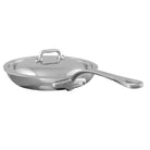 Mauviel M'ELITE Hammered 5-Ply Frying Pan With Curved Lid, Cast Stainless Steel Handles, 11-In - Mauviel1830