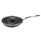 Mauviel M'ELITE Hammered 5-Ply Nonstick Frying Pan With Glass Lid, Cast Stainless Steel Handle, 9.4-In - Mauviel1830