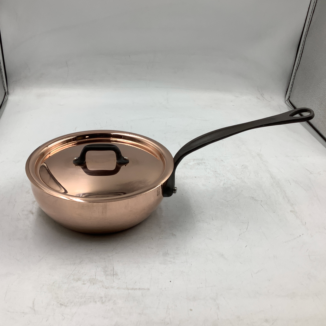 Mauviel M'Heritage 150 CI 1.5mm Polished Copper Chef Pan, 1.8-Qt.
