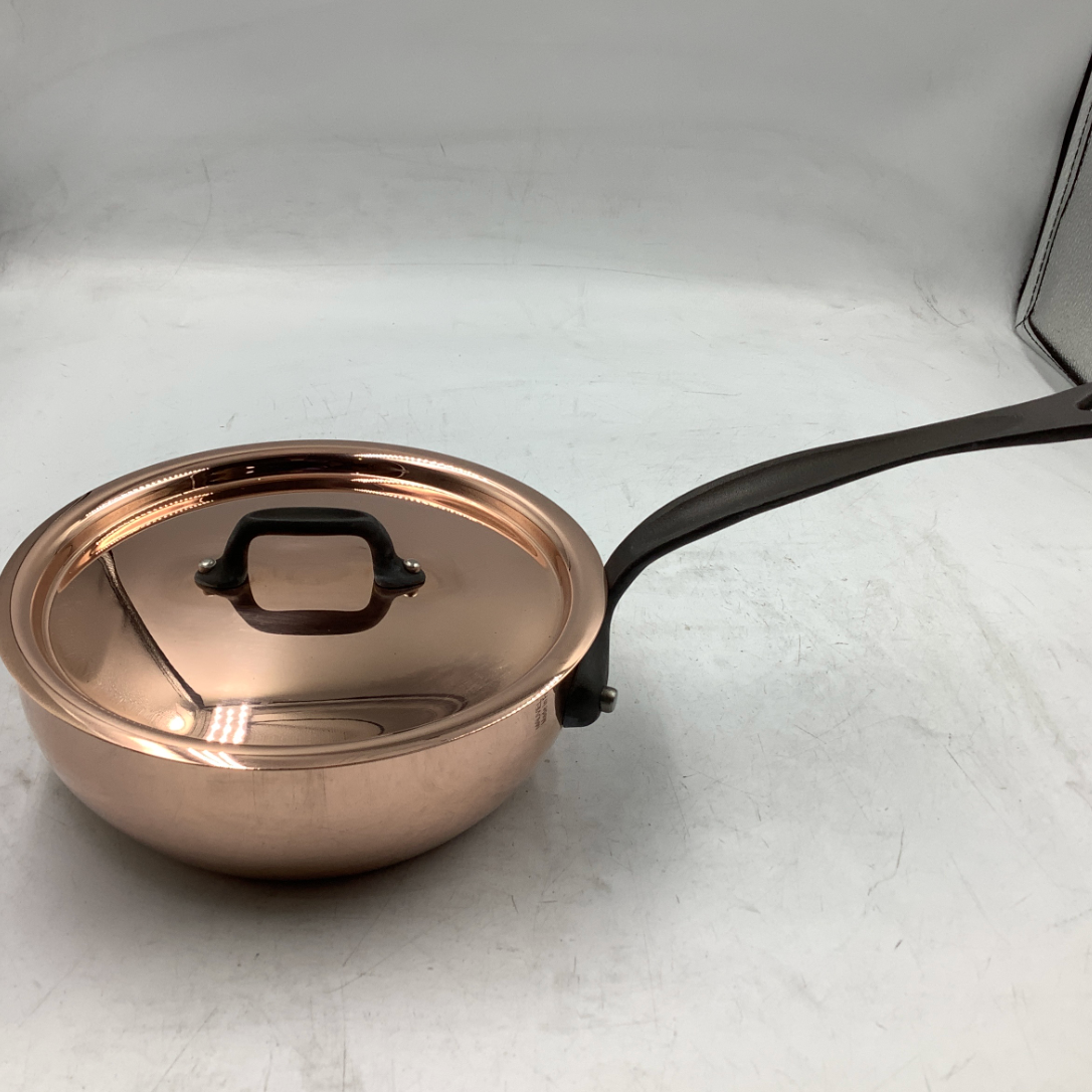 Mauviel M'Heritage 150 CI 1.5mm Polished Copper Chef Pan, 1.8-Qt.