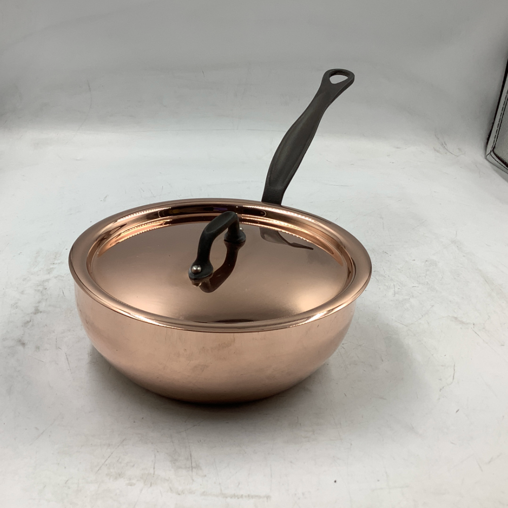 Mauviel M'Heritage 150 CI 1.5mm Polished Copper Chef Pan, 1.8-Qt.