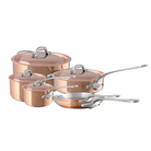 Mauviel M'Heritage M'150 S Copper 10-Piece Copper Cookware Set With Cast Stainless Steel Handles And Curved Lid - Mauviel1830