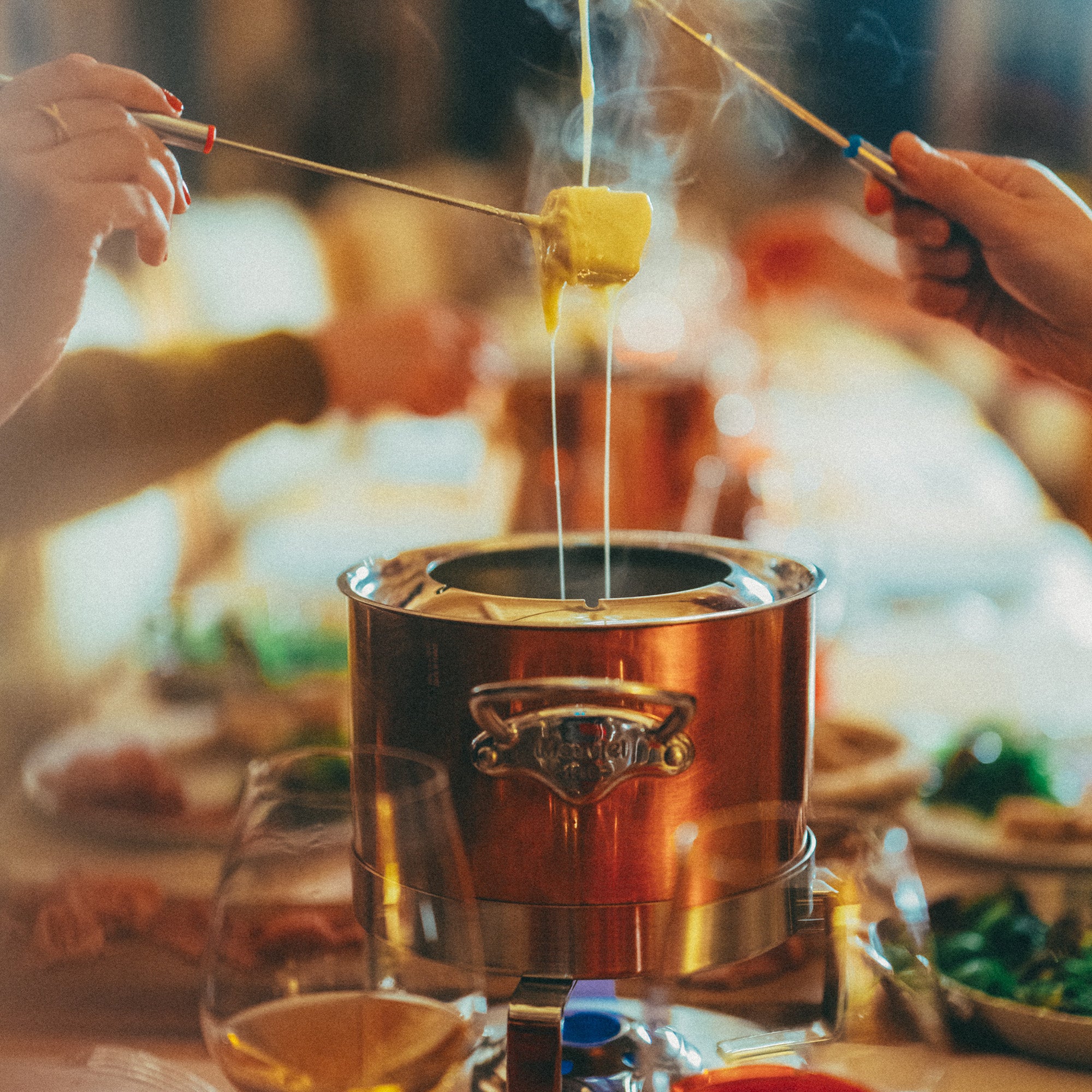 Mauviel M'Heritage M'150 S Copper Fondue Set With Stainless Steel Base, 3.4-Qt - Mauviel1830