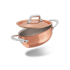 Mauviel M'MINIS Copper Oval Stew Pan With Lid, Stainless Steel Handles, 0.42-Qt - Mauviel1830