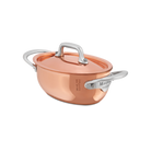 Mauviel M'MINIS Copper Oval Stew Pan With Lid, Stainless Steel Handles, 0.42-Qt - Mauviel1830